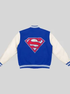 US Soccer x DC Superman Blue Varsity Jacket Back