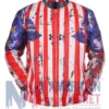 Under Armour x 424 Leather American Flag Jacket Front View