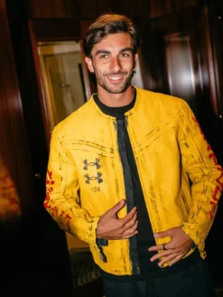 Under Armour x 424 Yellow Leather Jacket