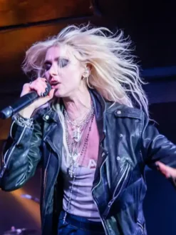 Underworld Concert Taylor Momsen Black Leather Jacket Front
