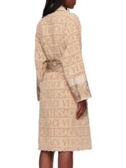 Versace I Heart Baroque Beige Bathrobe Back