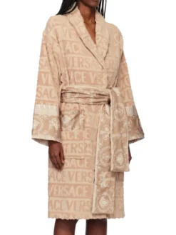 Versace I Heart Baroque Beige Bathrobe For Sale