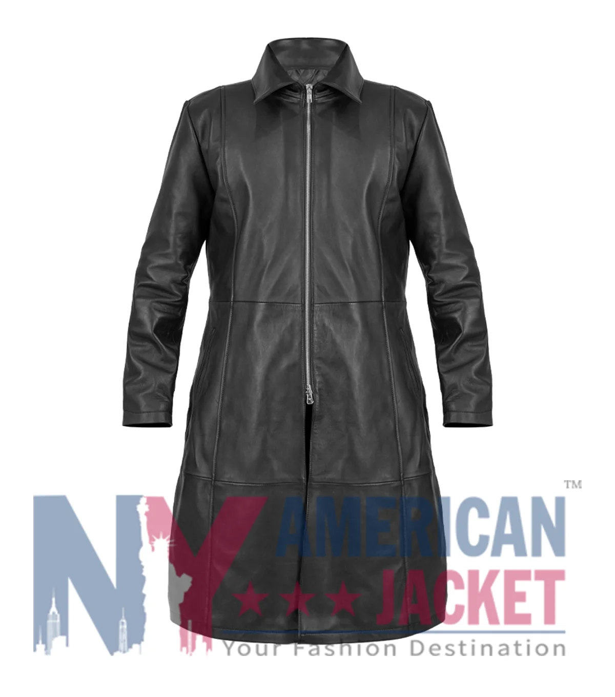 Women Black Layla Leather Coat