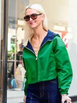 Zanna Roberts Rassi New York City 2026 Satin Green Hooded Jacket