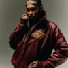 Zella Fermani Legends Forever Bomber Leather Burgundy Jacket
