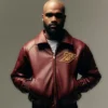 Zella Fermani Legends Forever Burgundy Bomber Leather Jacket