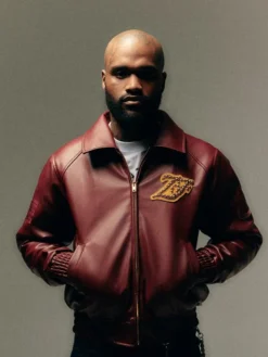 Zella Fermani Legends Forever Burgundy Bomber Leather Jacket