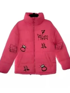 7 Rings Ariana Grande Pink Puffer Jacket