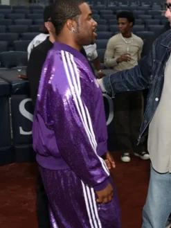ASAP Ferg Yankee Stadium Purple Sequin Tracksuit Left Side