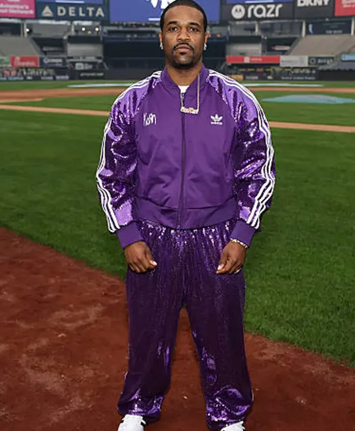 ASAP Ferg Yankee Stadium Purple Sequin Tracksuit