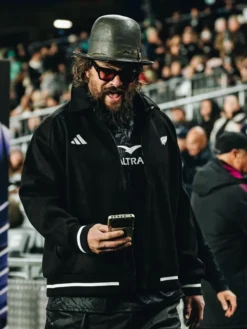 Adidas Jason Momoa All Blacks Bomber Jacket Front View