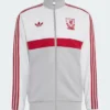 Adidas Originals Liverpool CF White And Grey Fleece Track Jacket Front view