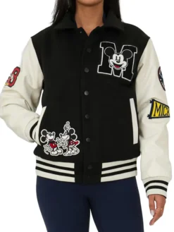 Adult-Unisex-Mickey-Mouse-Black-Varsity-Jacket