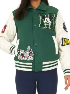 Adult-Unisex-Mickey-Mouse-Green-Varsity-Jacket