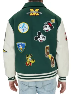 Adult-Unisex-Mickey-Mouse-Green-Varsity-Jacket-Back