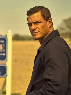 Alan Ritchson Reacher S01 Black Jacket Side View