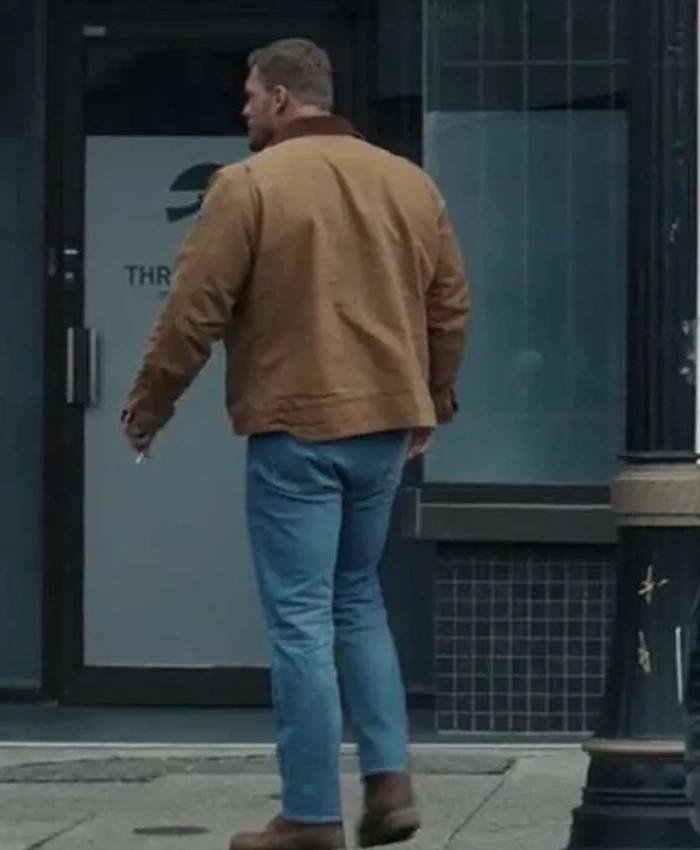 Alan Ritchson Reacher S02 Brown Jacket Back View