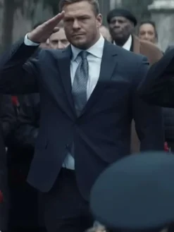 Alan Ritchson Reacher Season 2 Jack Reacher Black Suit front view in black