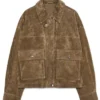 Amanda Batula In the City Season 1 Brown Suede Leather Jacket front view