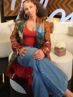 American Idol S24 Alicia Keys Leather Coat