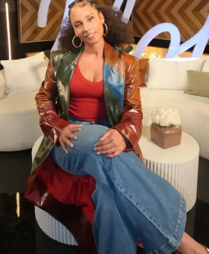 American Idol S24 Alicia Keys Leather Coat