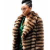 Anita Joy Uwajeh Fightland 2026 Brown Fur Coat