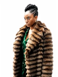 Anita Joy Uwajeh Fightland 2026 Brown Fur Coat
