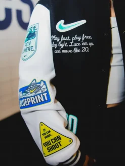 Any Time Any Where Sabrina Ionescu Nike Varsity Jacket Right View