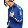 Apple I Want Your Sex Track Blue Jacket