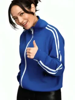 Apple I Want Your Sex Track Blue Jacket