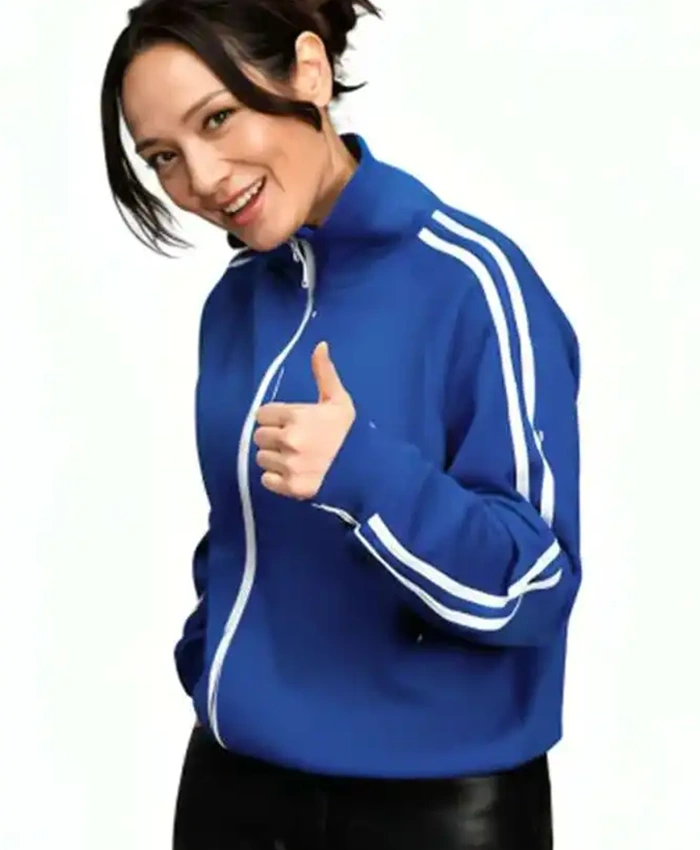 Apple I Want Your Sex Track Blue Jacket