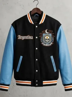 Argentina Halloween Black Varsity Jacket