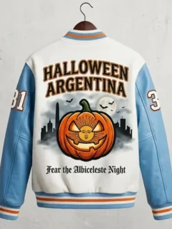 Argentina Halloween White Varsity Jacket