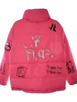 Ariana Grande 7 Rings Pink Puffer Jacket