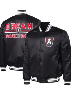Atlanta-Dream-Starter-Black-Satin-Varsity-Jacket