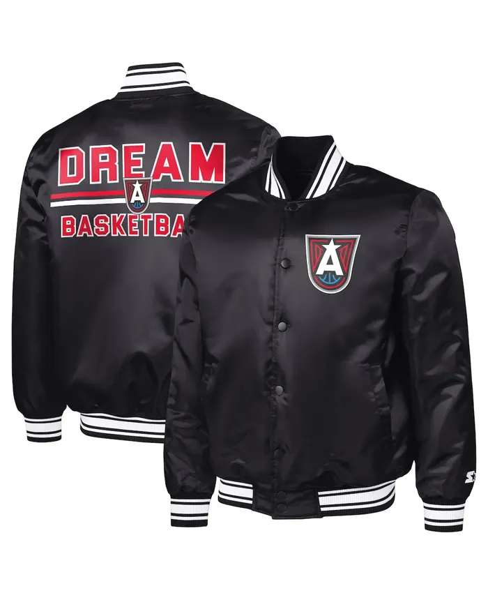 Atlanta-Dream-Starter-Black-Satin-Varsity-Jacket