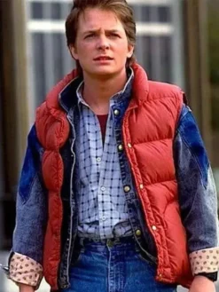 Back To The Future Marty Mcfly Erect Collar Red Vest