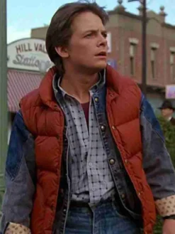 Back To The Future Marty Mcfly Red Erect Collar Vest