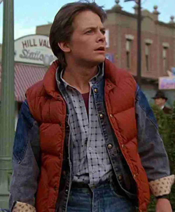 Back To The Future Marty Mcfly Red Erect Collar Vest