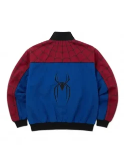 Back View Spider-Man Chris Wesly Red And Blue Bomber Jacket