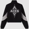 Back View of OVO x WNBA Las Vegas Aces Black And Grey Track Jacket