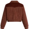 Back View of Series Stranger Things S05 Nancy Wheeler Brown Corduroy Jacket