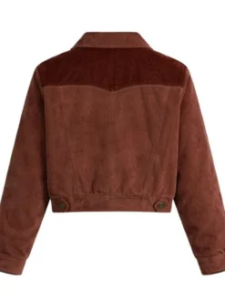 Back View of Series Stranger Things S05 Nancy Wheeler Brown Corduroy Jacket