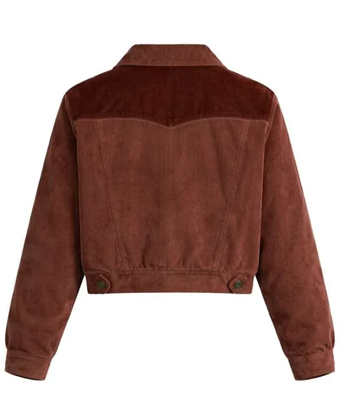 Back View of Series Stranger Things S05 Nancy Wheeler Brown Corduroy Jacket