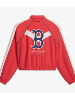 Back view of Boston Red Sox Off Season x MLB Red Full-Zip Track Jacket
