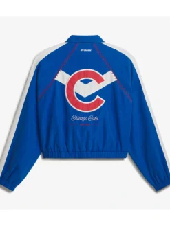 Back view of Chicago Cubs Off Season x MLB Royal Full-Zip Track Jacket