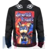 Back view of Glam Rock Freddy Five Nights At Freddy’s Security Breach Black Denim Jacket