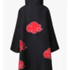 Back view of Halloween Naruto Akatsuki Black and Red Anime Costume Robe