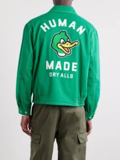 Back view of Human Made Green Cotton-Twill Jacket with classic workwear design