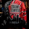 Back view of Jeff Hamilton WNBA 3-Point Contest Champion Red Leather Jacket